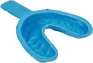 Blue mouth guard or bite tray used for dental treatment and protection.